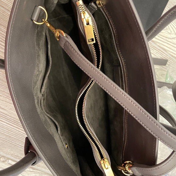 SAINT LAURENT Small Sac de Jour Bag Light Gray Leather - Picture 9 of 12